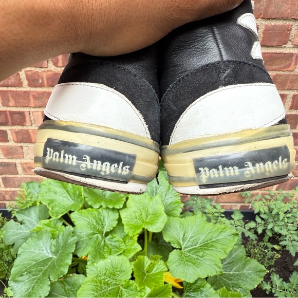 Palm Angels Sneakers Vulcanized High Top Black leather Size 10.5/11 Mens (EU44) - Picture 9 of 12